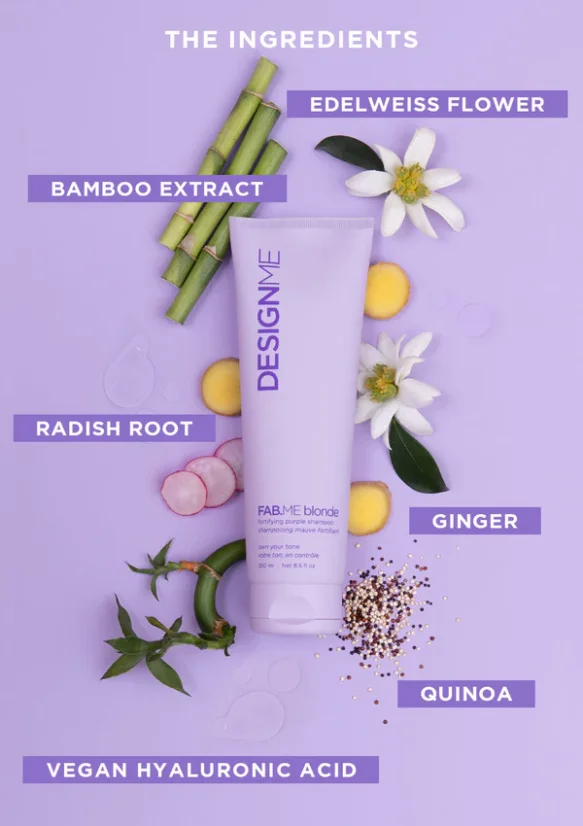 DESIGNME Fab.Me Purple Shampoo - šampon pro blond vlasy 250 ml