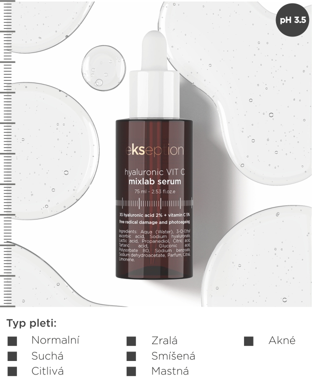 EKSEPTION Hyaluronic vit. C - antioxidační a hydratační sérum 75 ml