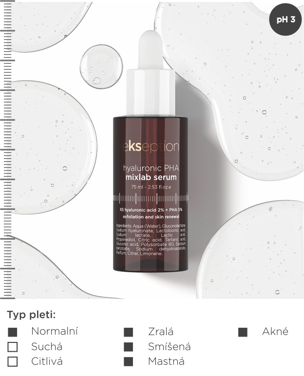 EKSEPTION Hyaluronic PHA - hyaluronové sérum pro obnovu pleti 75 ml