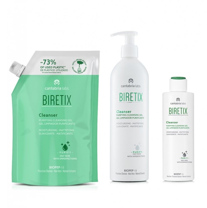 BIRETIX Cleanser - čistící gel pro mastnou pleť s akné 400 ml