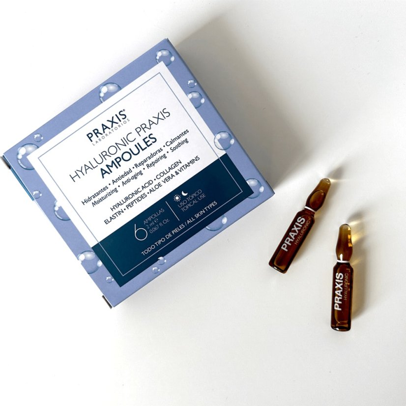 PRAXIS Hyaluronic Ampoules - sérum pro hydrataci pleti 6 x 2 ml