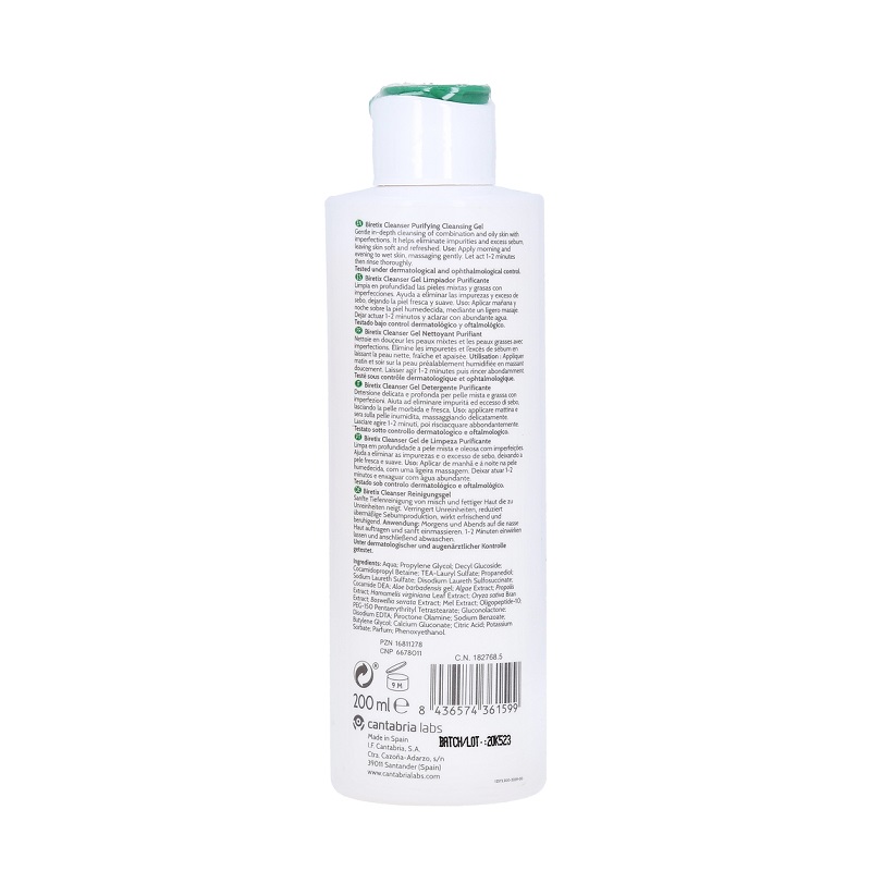 BIRETIX Cleanser - čistící gel pro mastnou pleť s akné 200 ml