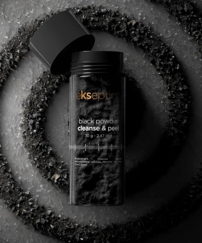 EKSEPTION Black Powder - prášek pro exfoliaci a detoxikaci pleti 180 g