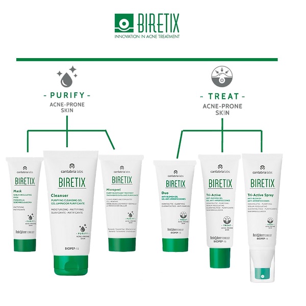 BIRETIX Tri-Active Spray - sprej na problematickou pleť s akné 100 ml