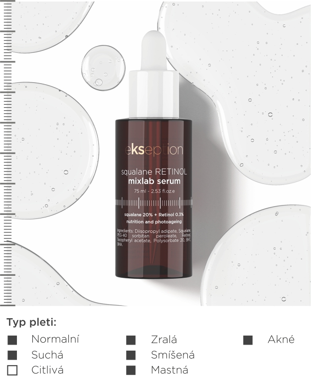 EKSEPTION Squalane Retinol - sérum proti vráskám s Retinolem 75 ml