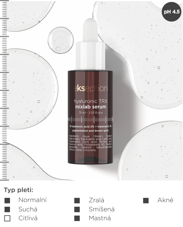 EKSEPTION Hyaluronic TRX - hyaluronové sérum proti pigmentaci 75 ml